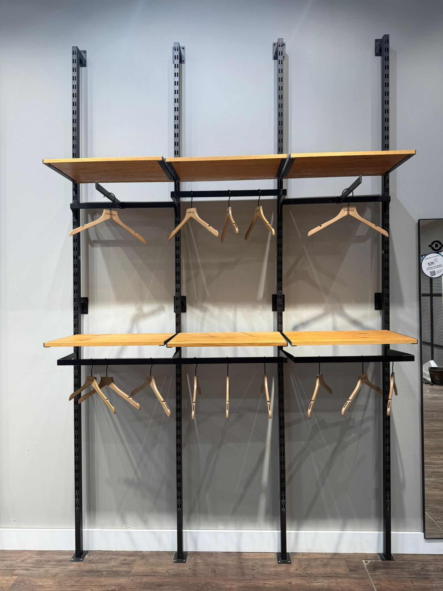 Lot de 3 éléments muraux avec penderies et tablettes - L180 x P40 x H300 cm