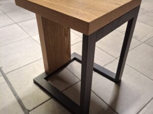 Tabouret bois métal – H 45 cm – assise 33 x 34 cm