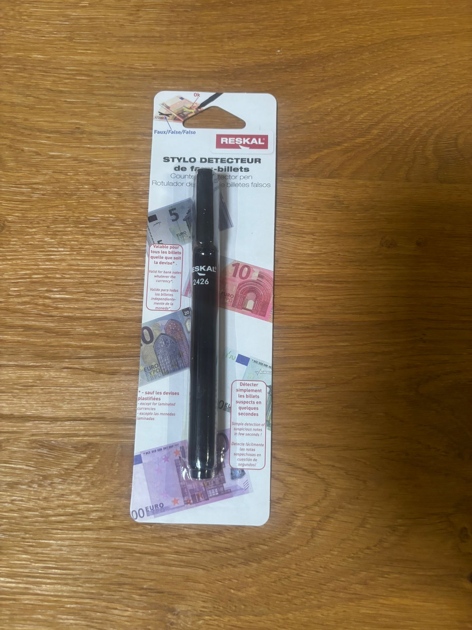 Stylo détecteur de faux billets Reskal