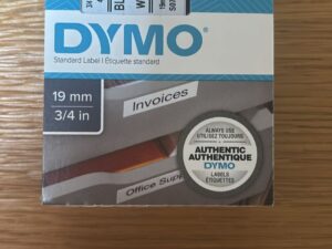 Ruban d’étiquettes Dymo Standard 2000/5500 noir sur blanc – 19 mm x 7 m