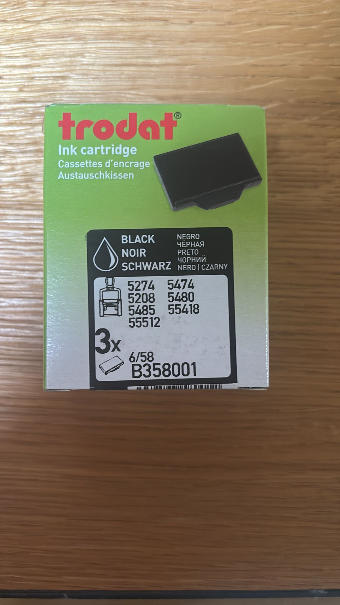 Lot de 3 cassettes d’encrage Trodat Professional Line 6/58A – Noir
