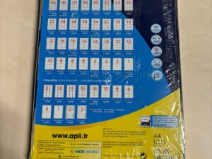 Pack de 100 feuilles d’étiquettes blanches AGIPA – 63,5 x 38,1 mm – Format A4