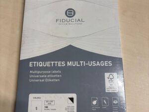 Pack de 100 feuilles d’étiquettes multi-usages Fiducial – 210 x 297 mm – Format A4