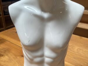 Buste homme – Fibre de verre blanc brillant – H 70 cm