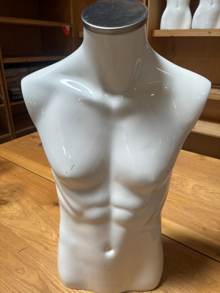 Buste homme – Fibre de verre blanc brillant – H 70 cm