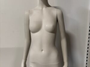 Mannequin femme complet sur socle – Fibre de verre blanc / crème mat – H 180 cm