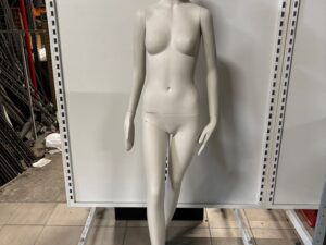 Mannequin femme complet sur socle – Fibre de verre blanc / crème mat – H 180 cm