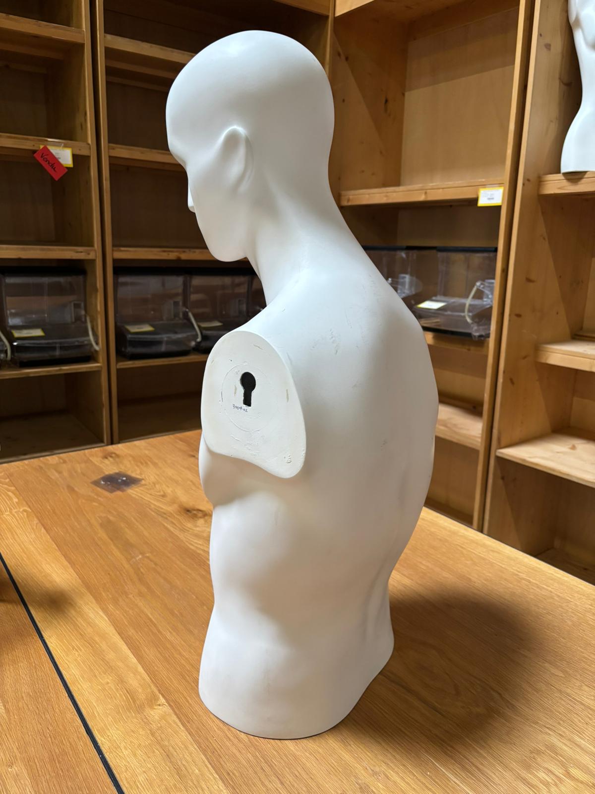 Buste homme – Fibre de verre blanc – H 80 cm