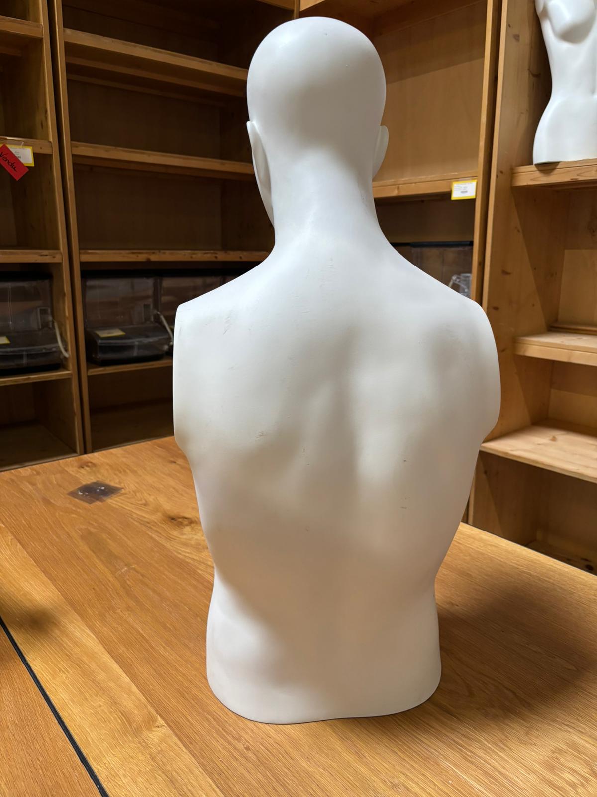 Buste homme – Fibre de verre blanc – H 80 cm