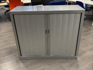 Armoire de bureau métallique sans clé grise – L120 x l43 x H100 cm