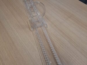Lot de 15 échelles sécables + chevalets en PVC transparent – L56,5 x l8 cm