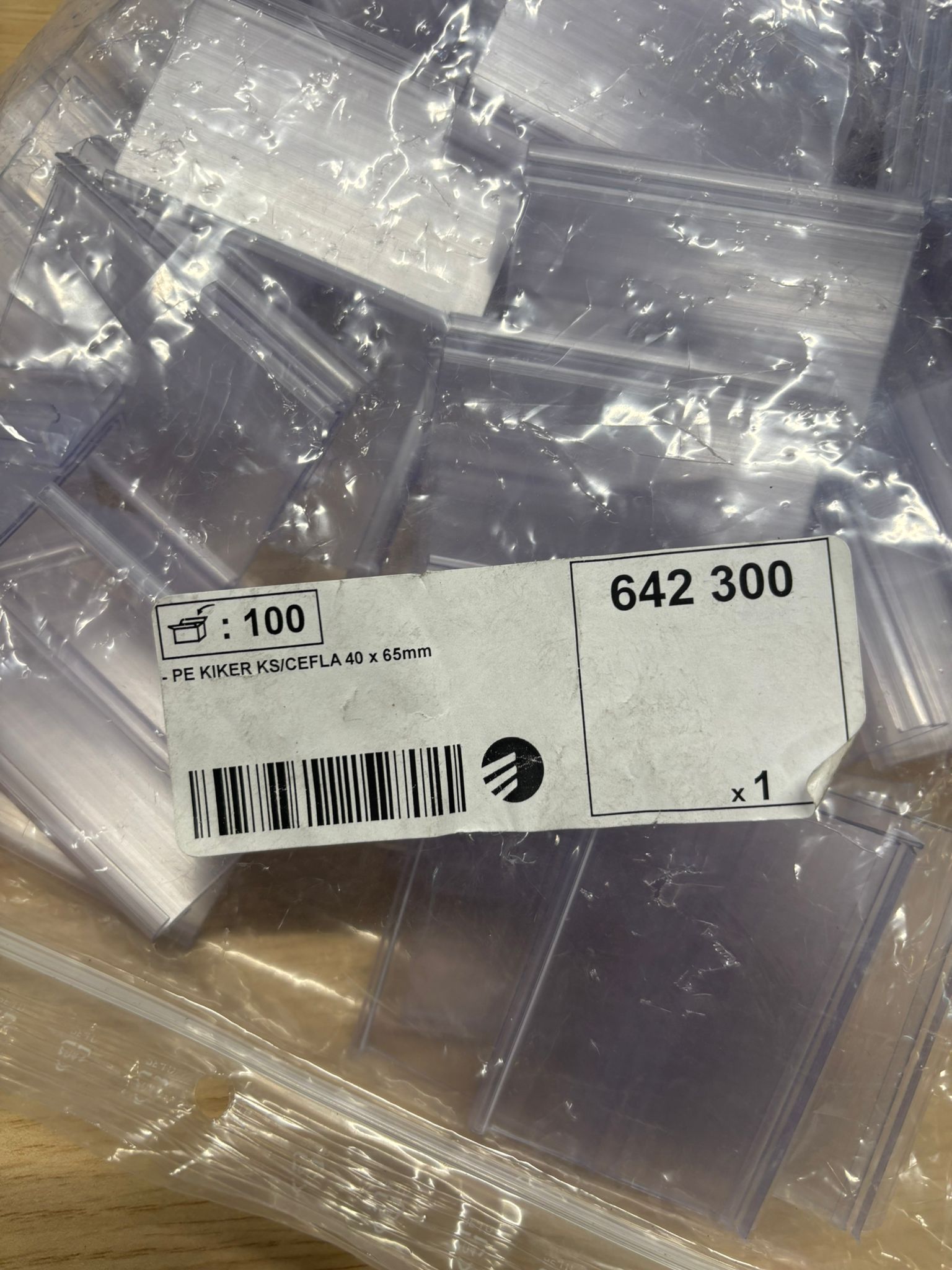 Lot de 100 – Porte étiquette papier individuel – 40 x 65 mm