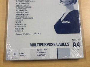 Étiquettes multiples usages format A4 – 70 x 37 mm (lot de 100)