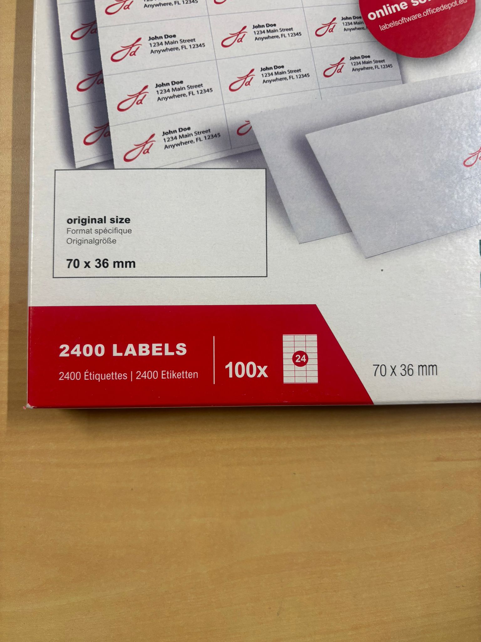 Étiquettes multi-usages papier recyclé Office Depot – 70 x 36 mm (lot de 100 / 2400 étiquettes)