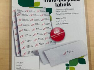 Étiquettes multi-usages papier recyclé Office Depot – 70 x 36 mm (lot de 100 / 2400 étiquettes)