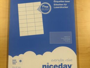 Étiquettes laser Niceday – 70 x 37 mm (lot de 100 / 2400 étiquettes)