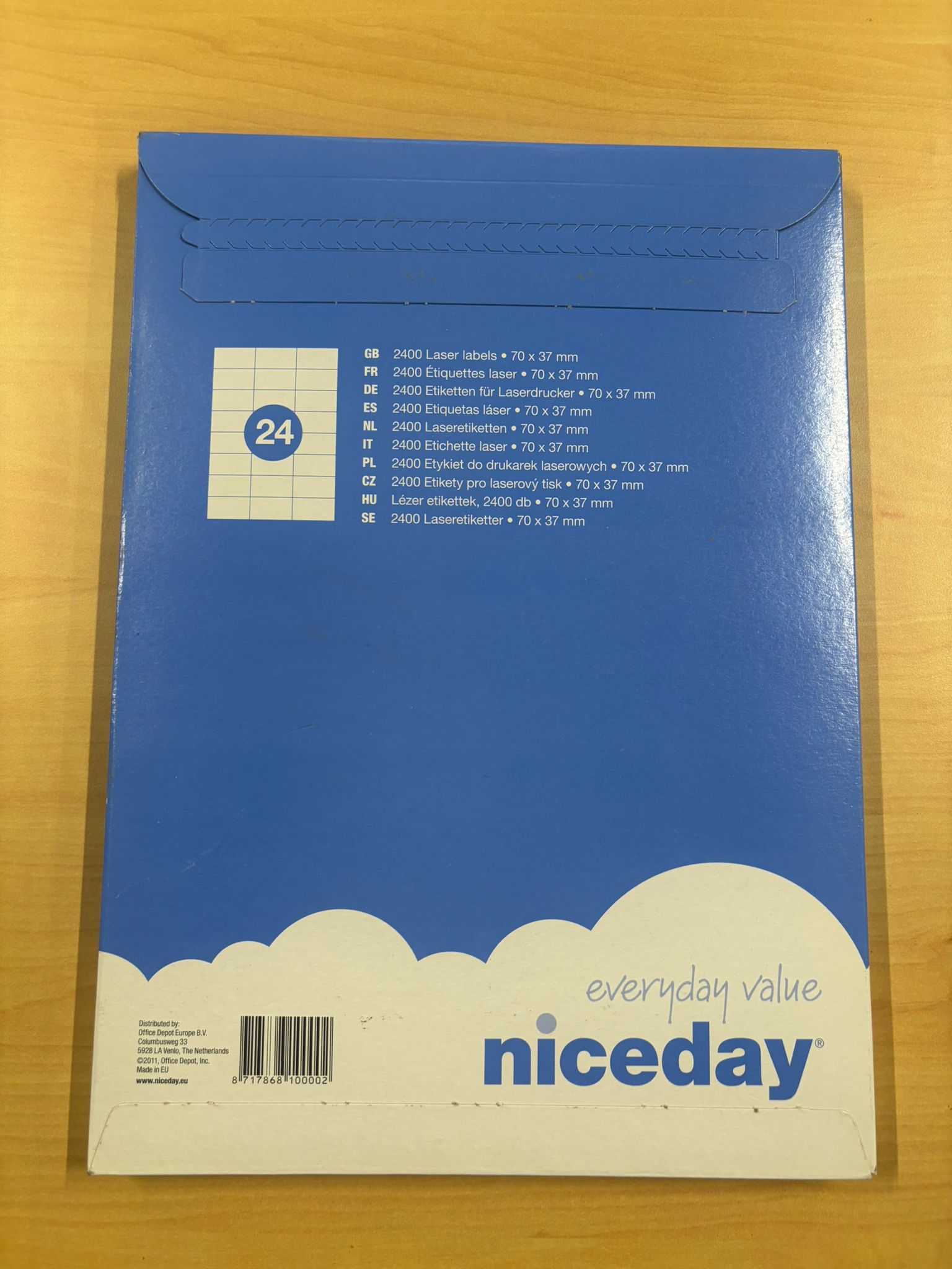 Étiquettes laser Niceday – 70 x 37 mm (lot de 100 / 2400 étiquettes)