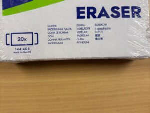 Lot de 20 gommes blanches Lyreco – neuves