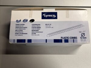 Lot de 100 peignes de reliure plastiques noirs 12 mm Lyreco – 21 anneaux