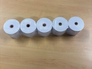 Lot de 5 bobines pour machines à calculer blanches – 57 x 70 x 12 mm