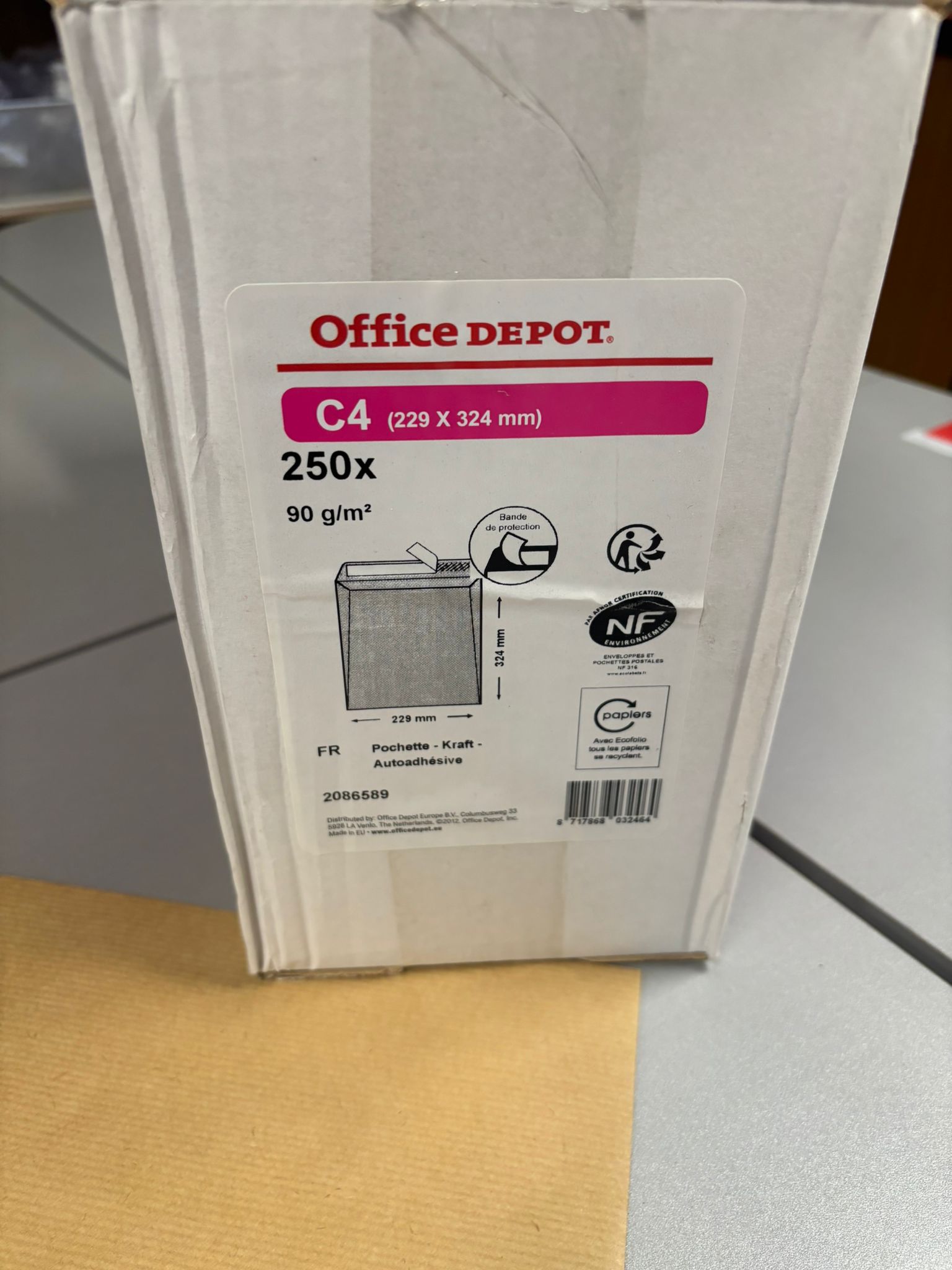 Lot de 250 enveloppes C4 Office Dépôt – 229 x 324 mm