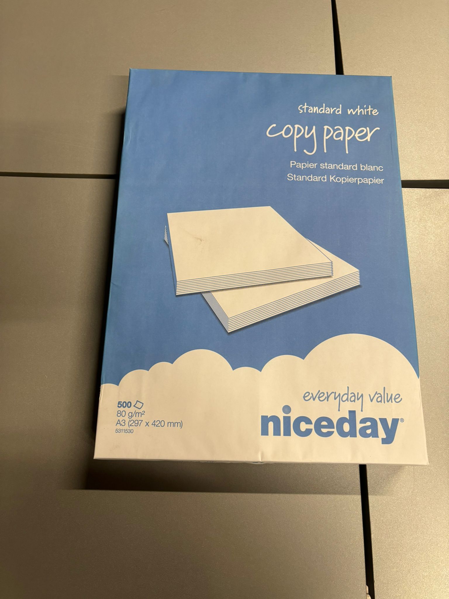 Lot de 500 feuilles de papier blanc Niceday A3 – 80 g/m²