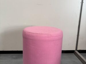 Pouf rond rose en tissu – Ø32 x H42 cm
