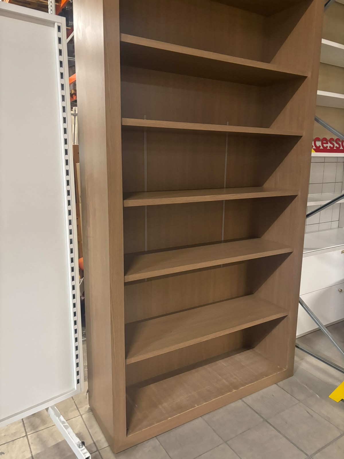 Étagère bibliothèque en bois avec 4 tablettes – 134 x 250 x 43 cm