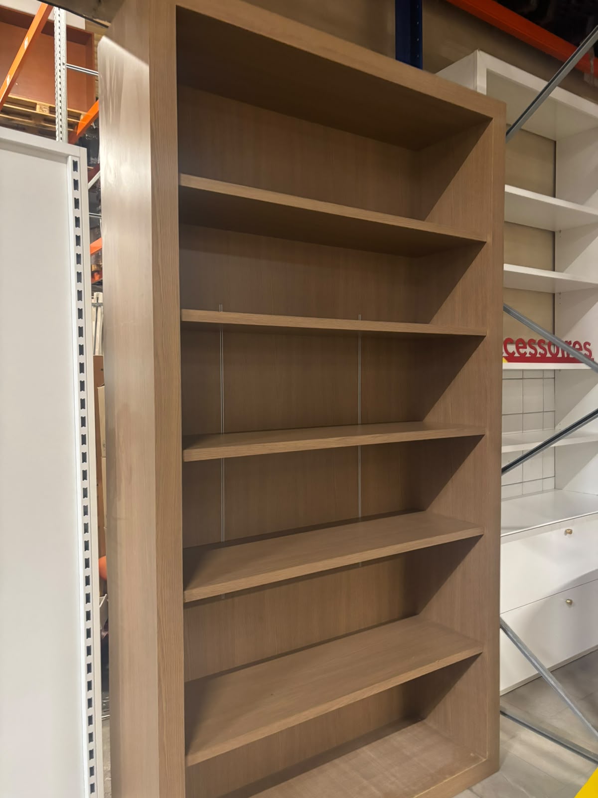 Étagère bibliothèque en bois avec 4 tablettes – 134 x 250 x 43 cm – Image 3