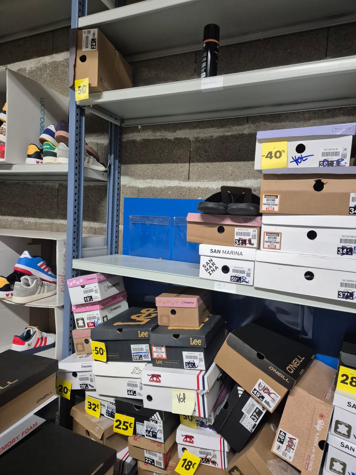 Lot de 2 étagères de stockage métalliques – L2,50 m x P30 x H250 cm