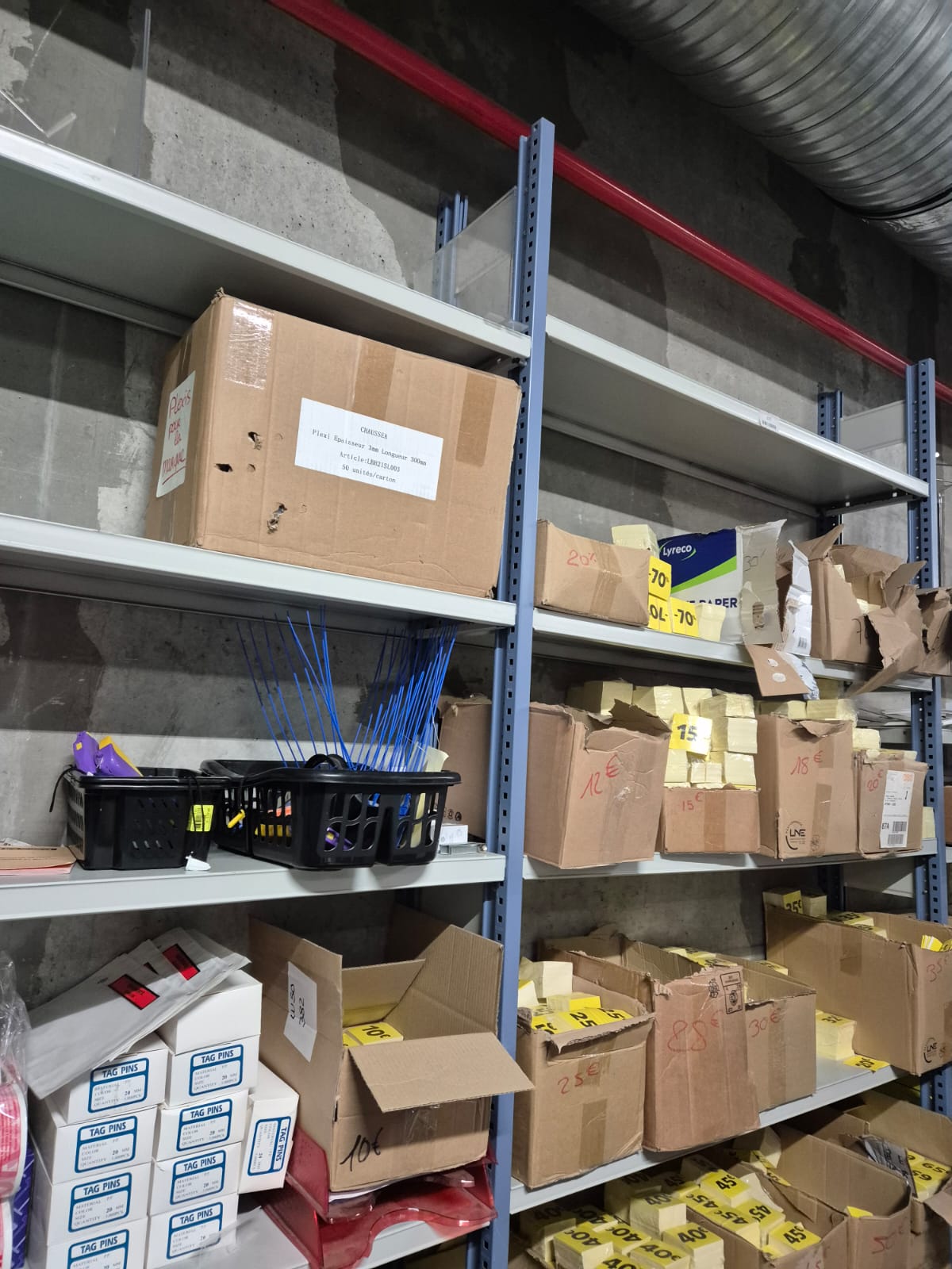 Lot de 2 étagères de stockage métalliques – L2,50 m x P30 x H250 cm