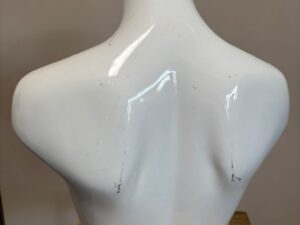 Mannequin buste femme blanc brillant en fibre de verre – H43 cm