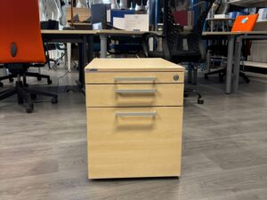 Caisson de bureau sur roulettes bois et métal – L42 x P59 x H51 cm