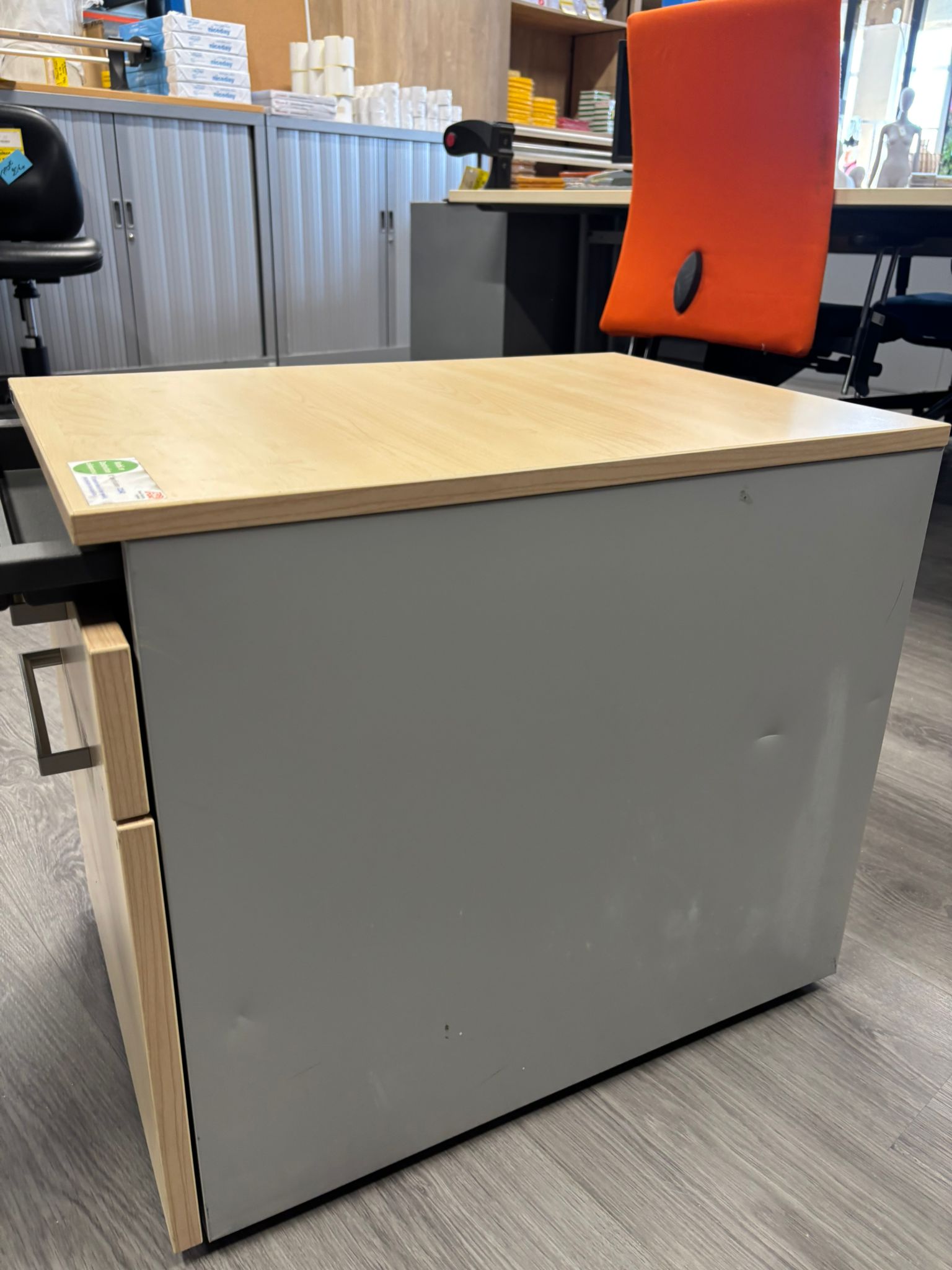 Caisson de bureau sur roulettes bois et métal – L42 x P59 x H51 cm