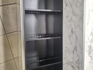 Ensemble de meubles & podiums de présentation imitation marbre brillant 3 modules – L120 x l60 x H90 cm