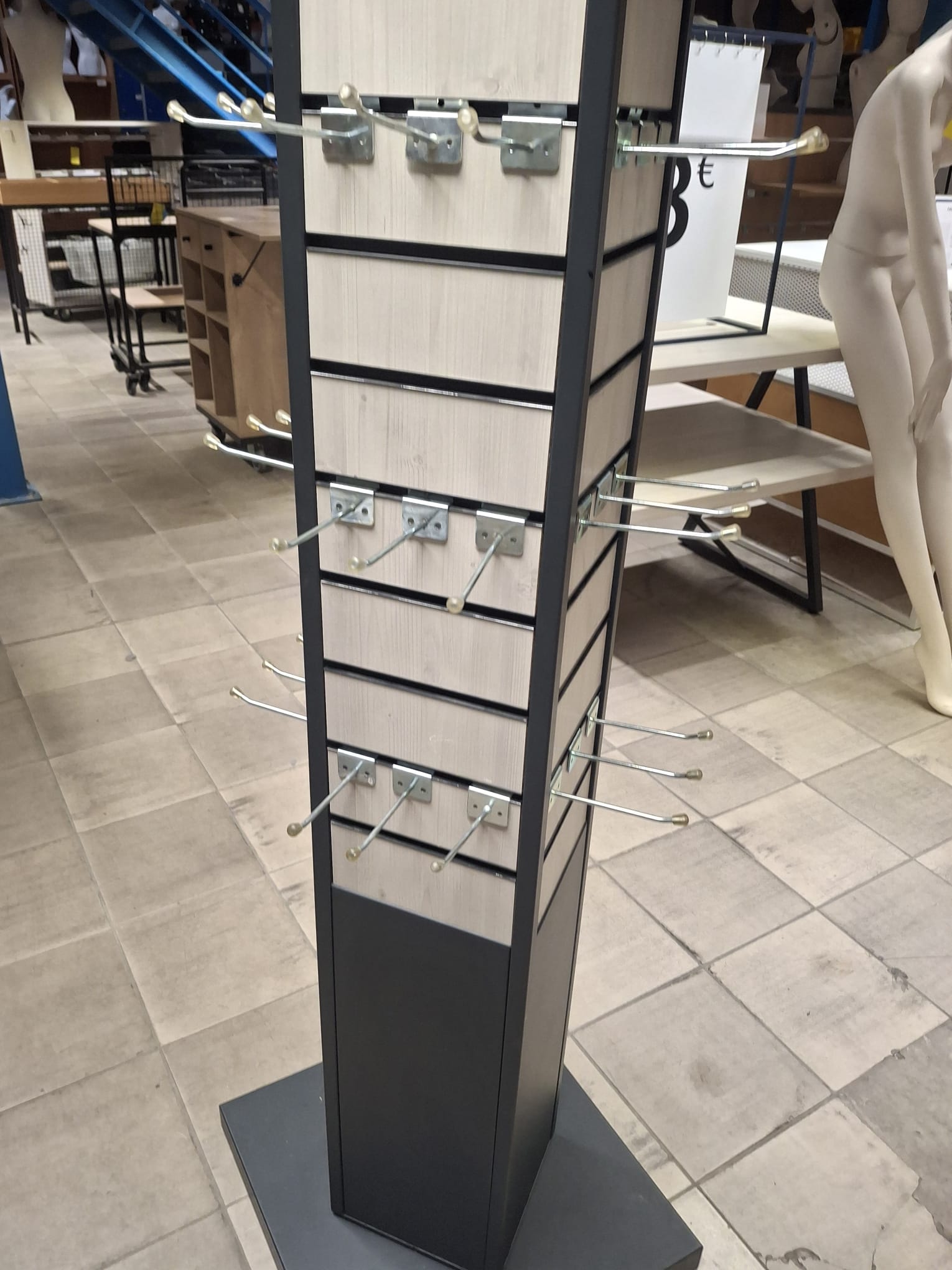 Tour de présentation rotative 4 faces avec miroirs – H176 cm