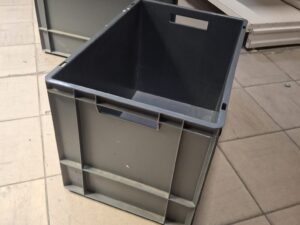 Caisse de manutention gris anthracite avec poignées – L59,5 x l40 x P40 cm