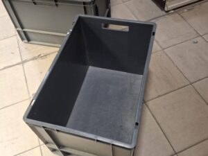 Caisse de manutention gris anthracite avec poignées – L59,5 x l40 x P40 cm
