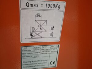 Transpalette manuel orange 1000 kg avec stabilisateurs