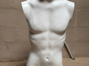 Buste homme blanc brillant en fibre de verre – H80 cm