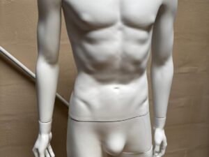 Mannequin homme sur socle en verre blanc mat – H169 cm