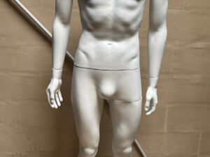 Mannequin homme sur socle en verre blanc mat – H169 cm