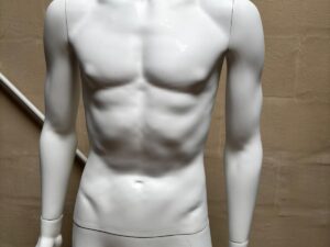 Mannequin homme sur socle en verre blanc mat – H169 cm