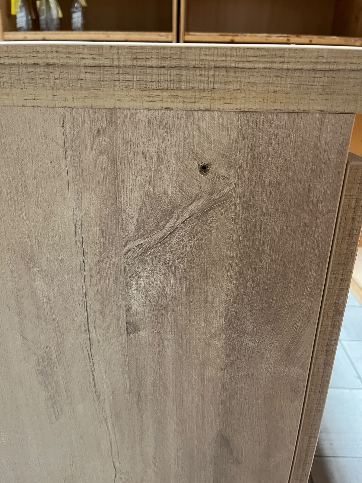 Meuble de caisse en bois avec retour – L130 x P80 x H110 cm