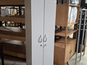 Bloc vestiaire bois gris 2 portes coulissantes – L40 x P52 x H185 cm