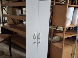 Bloc vestiaire bois gris 2 portes coulissantes – L40 x P52 x H185 cm