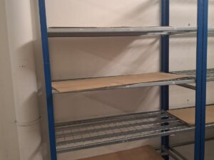 Étagère de stockage métallique bleu et gris – L129 x P60 x H240 cm