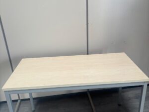 Table de travail multi-usages bois et métal beige et gris – L120 x P60 x H75 cm