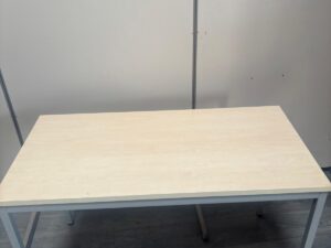 Table de travail multi-usages bois et métal beige et gris – L120 x P60 x H75 cm