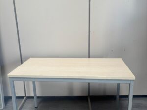 Table de travail multi-usages bois et métal beige et gris – L120 x P60 x H75 cm